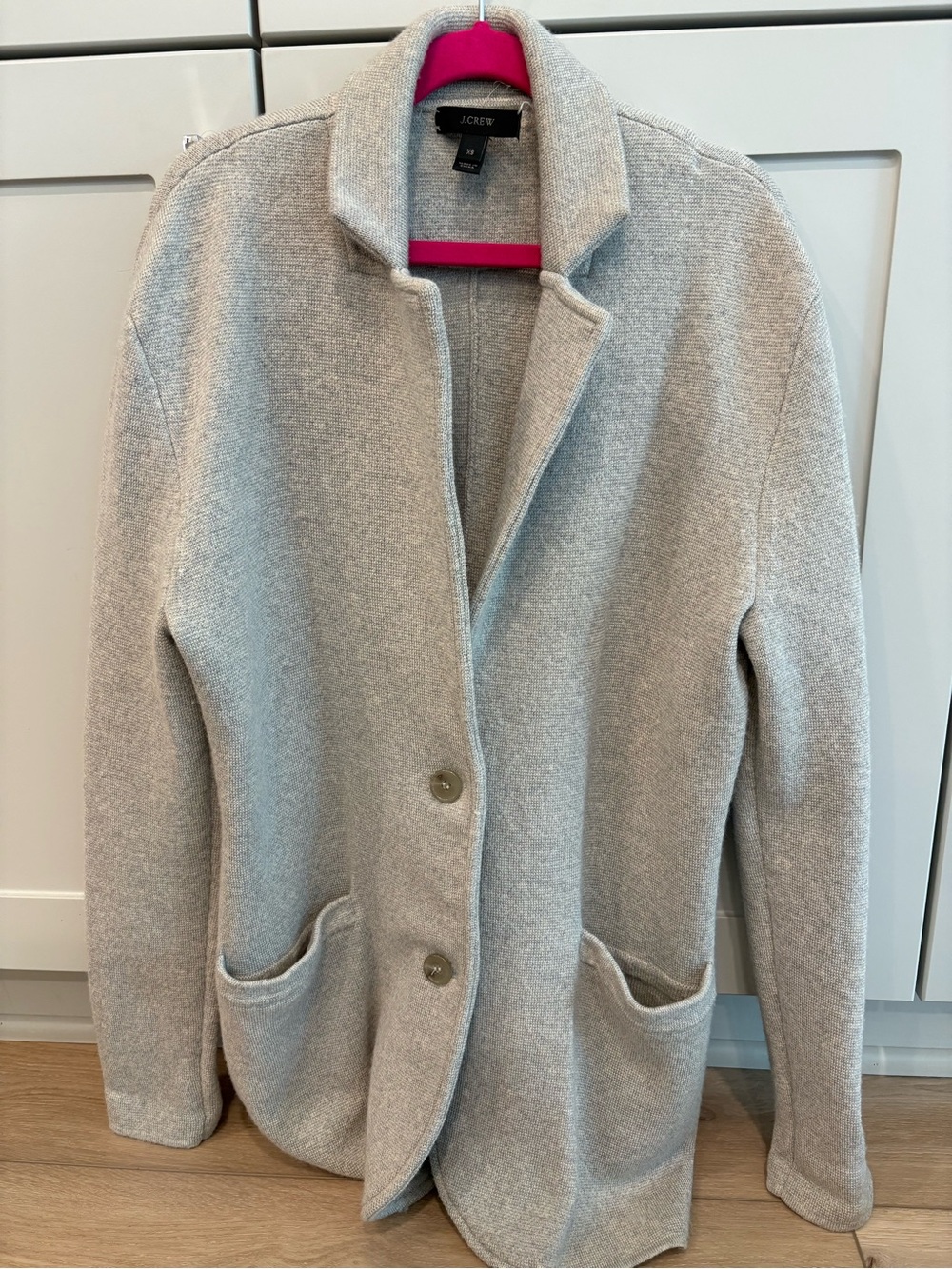 J. Crew Heather Light Gray Knit Blazer Cardigan